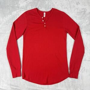 American Apparel Henley Dexter Kill Shirt Size M Baby Thermal Y2K Red USA RARE